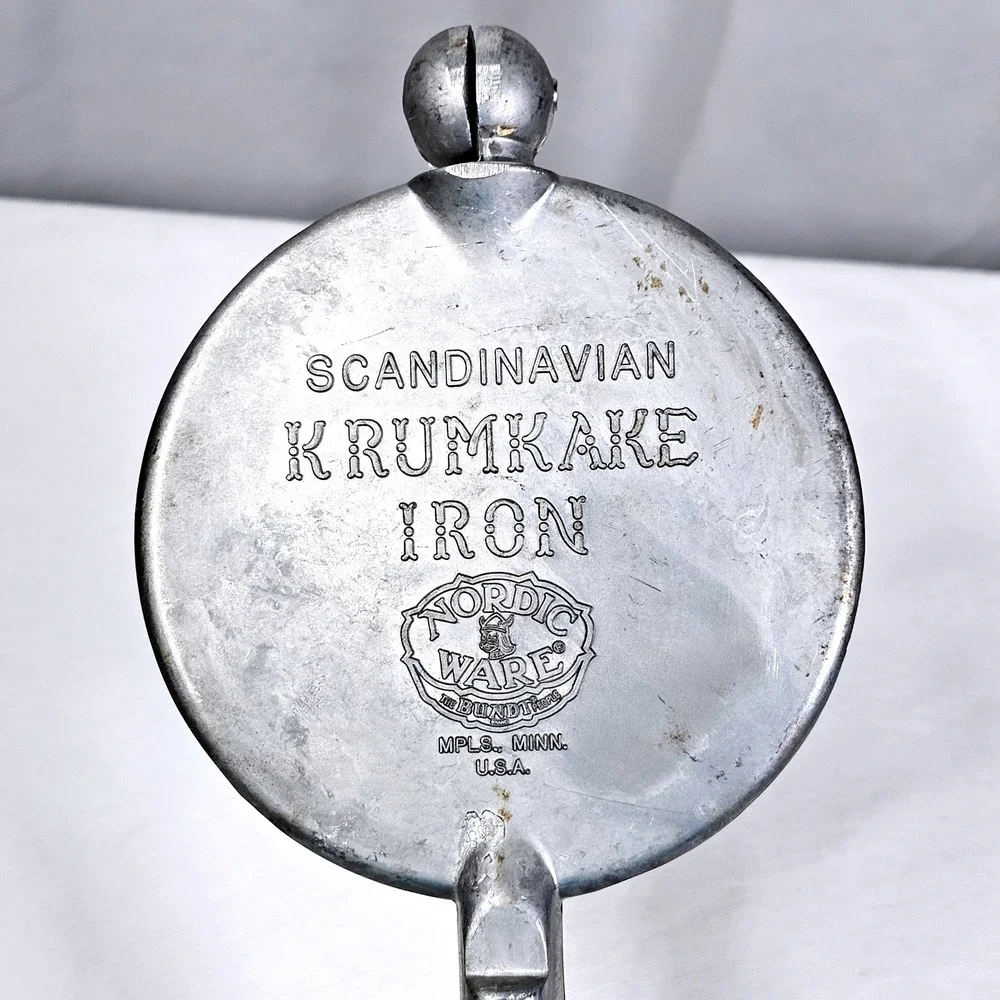 Nordic Ware‎ Vintage Krumkake Iron Stovetop Baker Silver USA Made